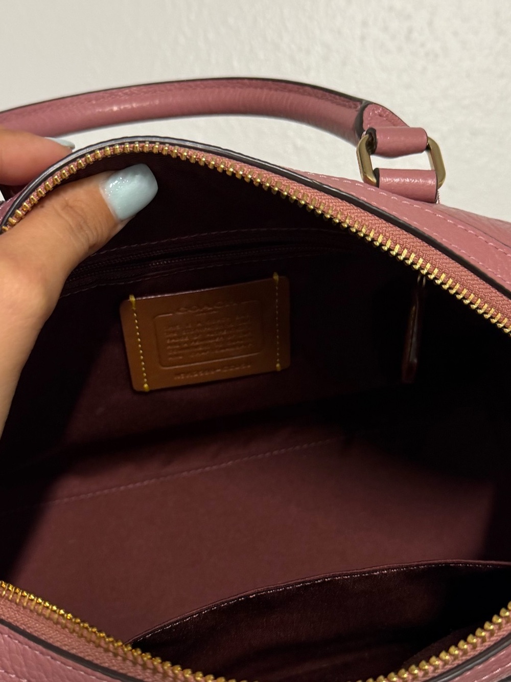 Coach Rowan Signature Leather Satchel Peony - Picture 7 of 9